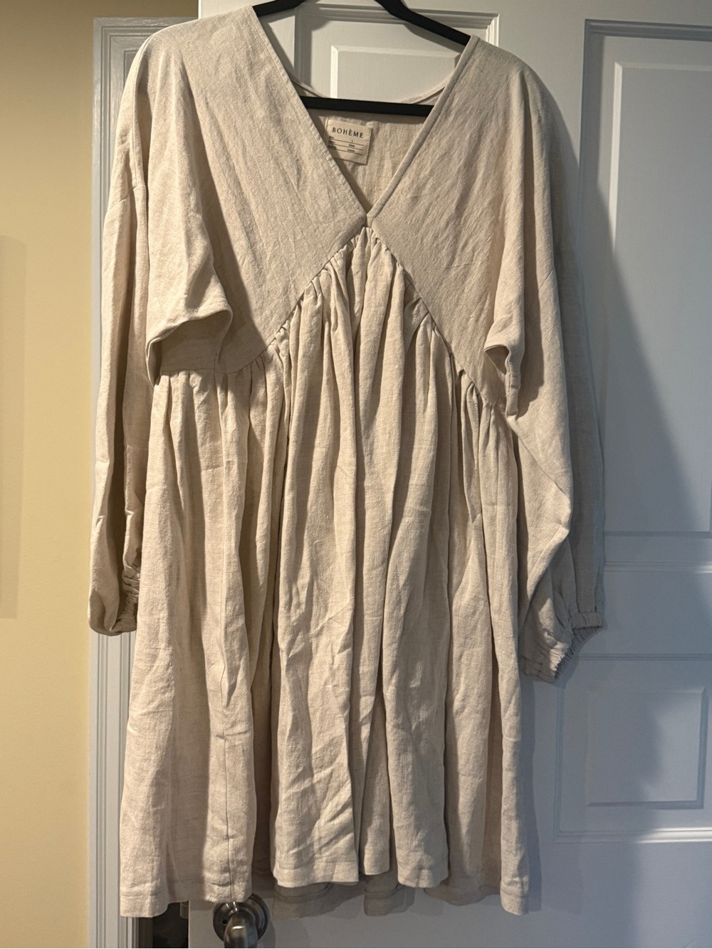 NWOT Boheme  Goods, S2020 V-Neck Gathered Line Dress